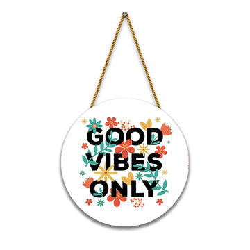 Stickerji Wooden Wall Hanging for Home Decoration | Good Vibes Only