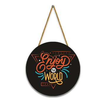 Stickerji Wooden Wall Hanging for Home Decoration | Enjoy The World
