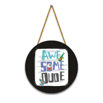 Stickerji Wooden Wall Hanging for Home Decoration | AWE SOME DUDE