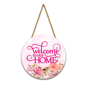 Stickerji Wooden Wall Hanging for Home Decoration | Welcome to our Home 01