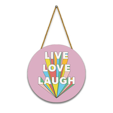 Stickerji Wooden Wall Hanging for Home Decoration | Live Love Laugh