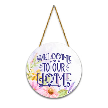 Stickerji Wooden Wall Hanging for Home Decoration | Welcome to our Home 03