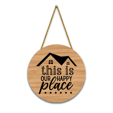 Stickerji Wooden Wall Hanging for Home Decoration | This is our happy place