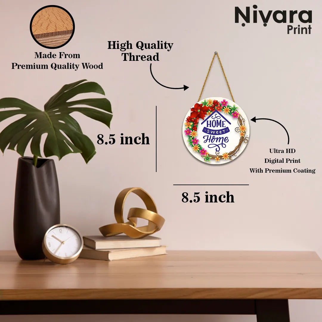 Stickerji Wooden Wall Hanging for Home Decoration | HOME SWEET HOME 03