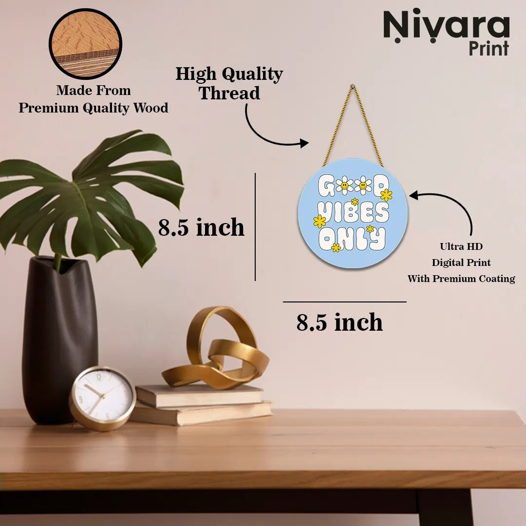 Stickerji Wooden Wall Hanging for Home Decoration | Good Vibes Only 02