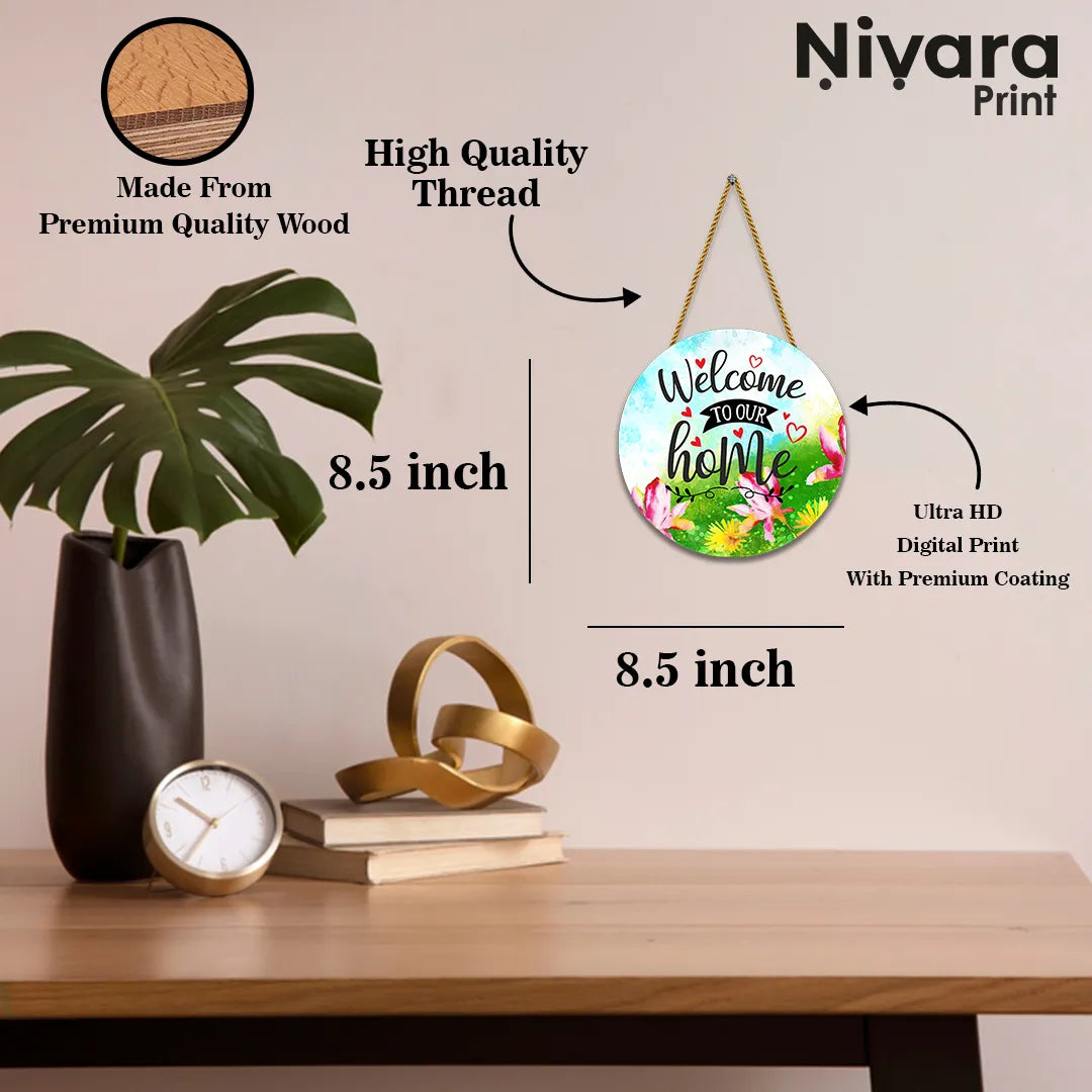 Stickerji Wooden Wall Hanging for Home Decoration | Welcome to our Home 02