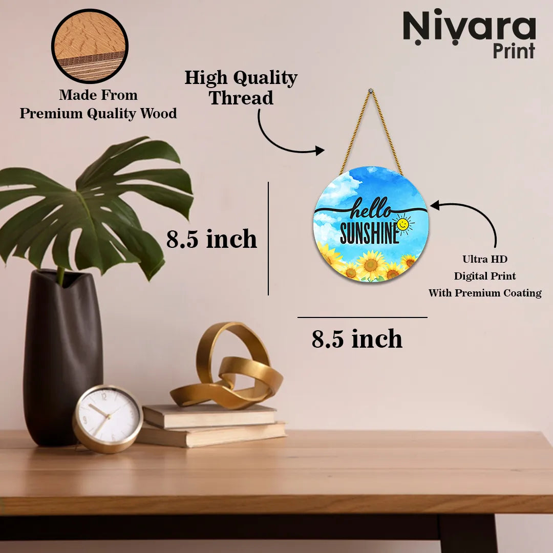 Stickerji Wooden Wall Hanging for Home Decoration | hello SUNSHINE