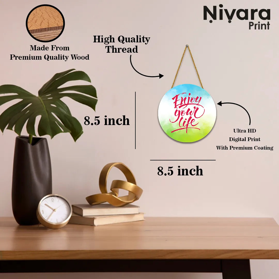 Stickerji Wooden Wall Hanging for Home Decoration | Enjoy your life