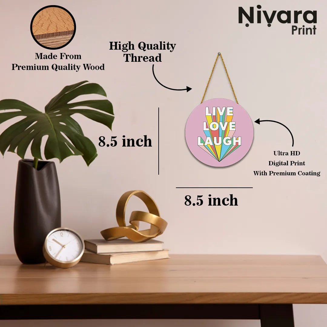 Stickerji Wooden Wall Hanging for Home Decoration | Live Love Laugh