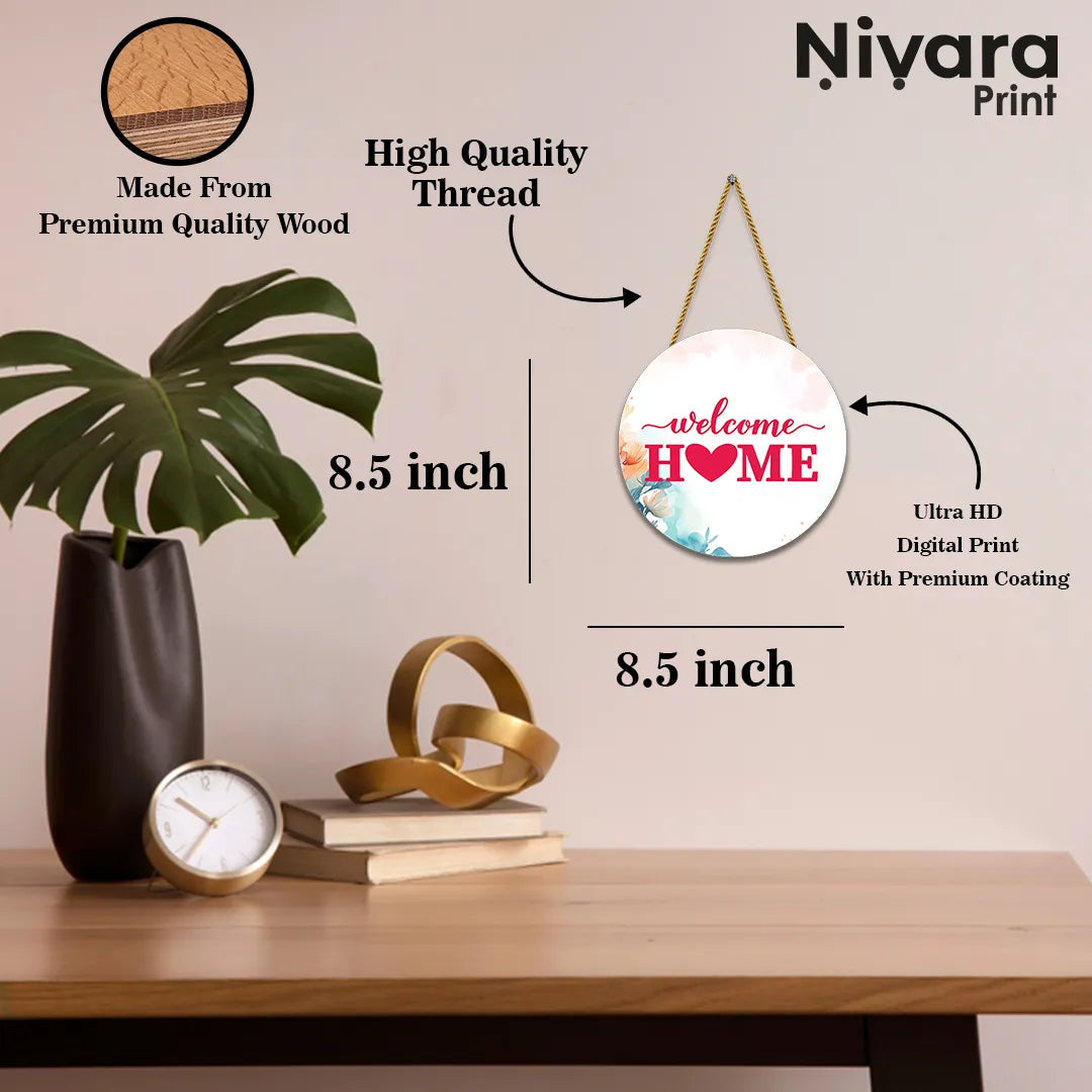 Stickerji Wooden Wall Hanging for Home Decoration | Welcome HOME