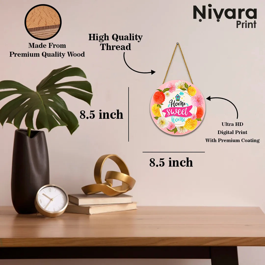 Stickerji Wooden Wall Hanging for Home Decoration | HOME SWEET HOME 04