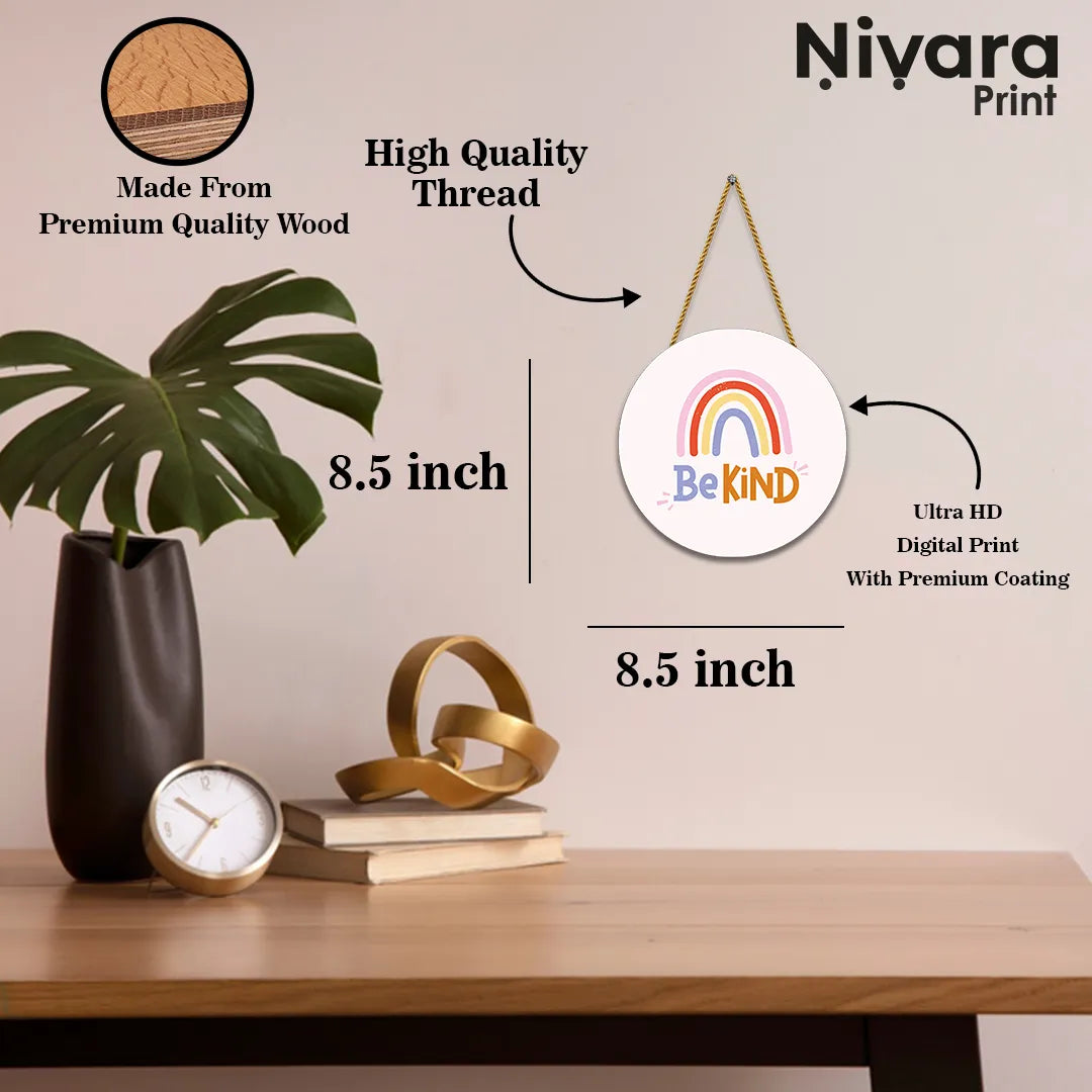 Stickerji Wooden Wall Hanging for Home Decoration | Be Kind