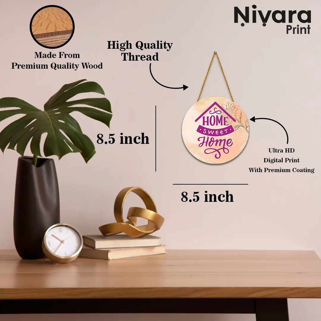 Stickerji Wooden Wall Hanging for Home Decoration | HOME SWEET HOME 05