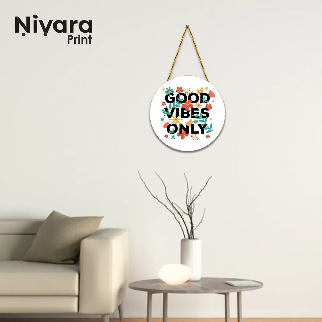 Stickerji Wooden Wall Hanging for Home Decoration | Good Vibes Only