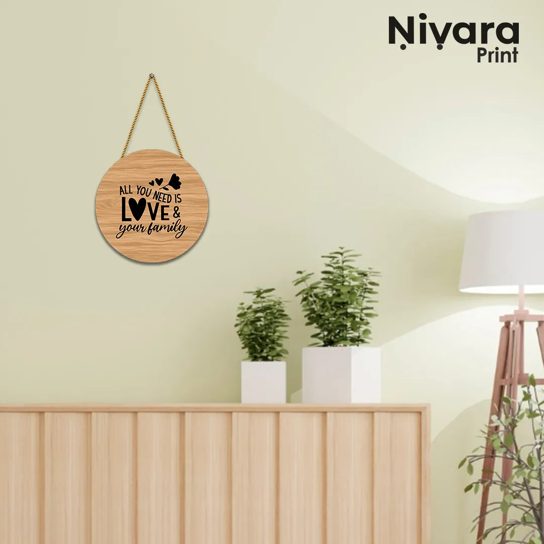 Stickerji Wooden Wall Hanging - ALL YOU NEED IS LOVE & YOUR FAMILY - Home decor gift - View 4