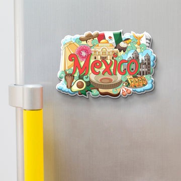 Stickerji Mexico Wooden Fridge Magnet - Souvenir travel keepsake gift