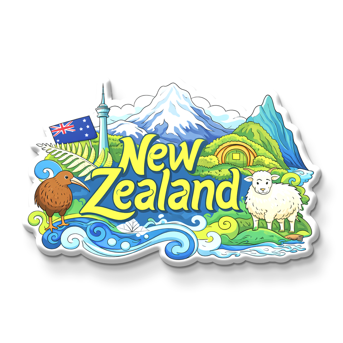 Stickerji New Zealand Wooden Fridge Magnet - Souvenir travel keepsake gift