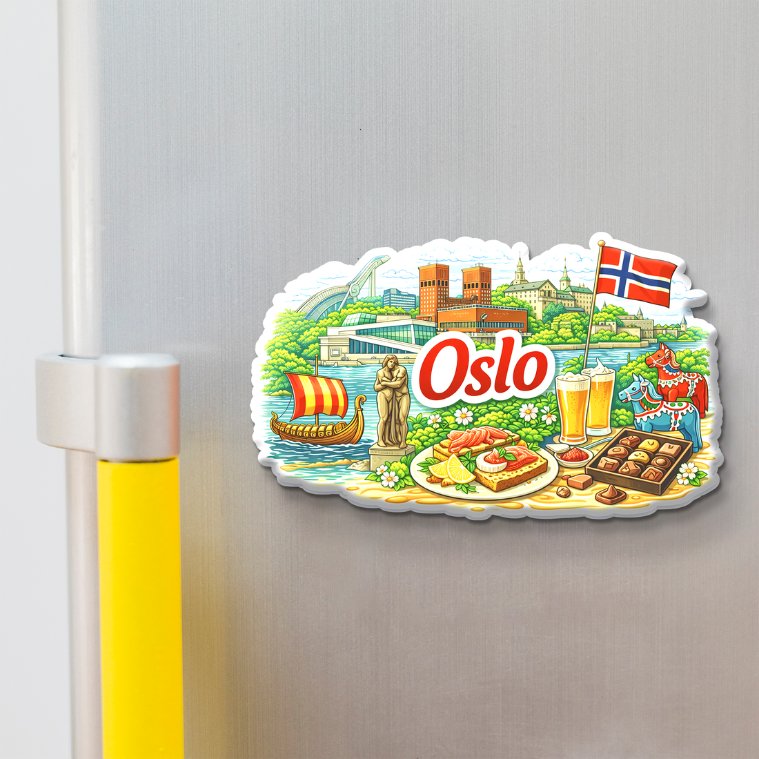 Stickerji Oslo Wooden Fridge Magnet - Souvenir travel keepsake gift