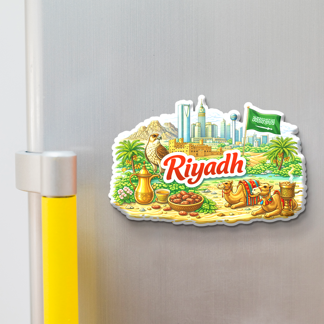 Stickerji Riyadh Wooden Fridge Magnet - Souvenir travel keepsake gift
