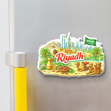 Stickerji Riyadh Wooden Fridge Magnet - Souvenir travel keepsake gift