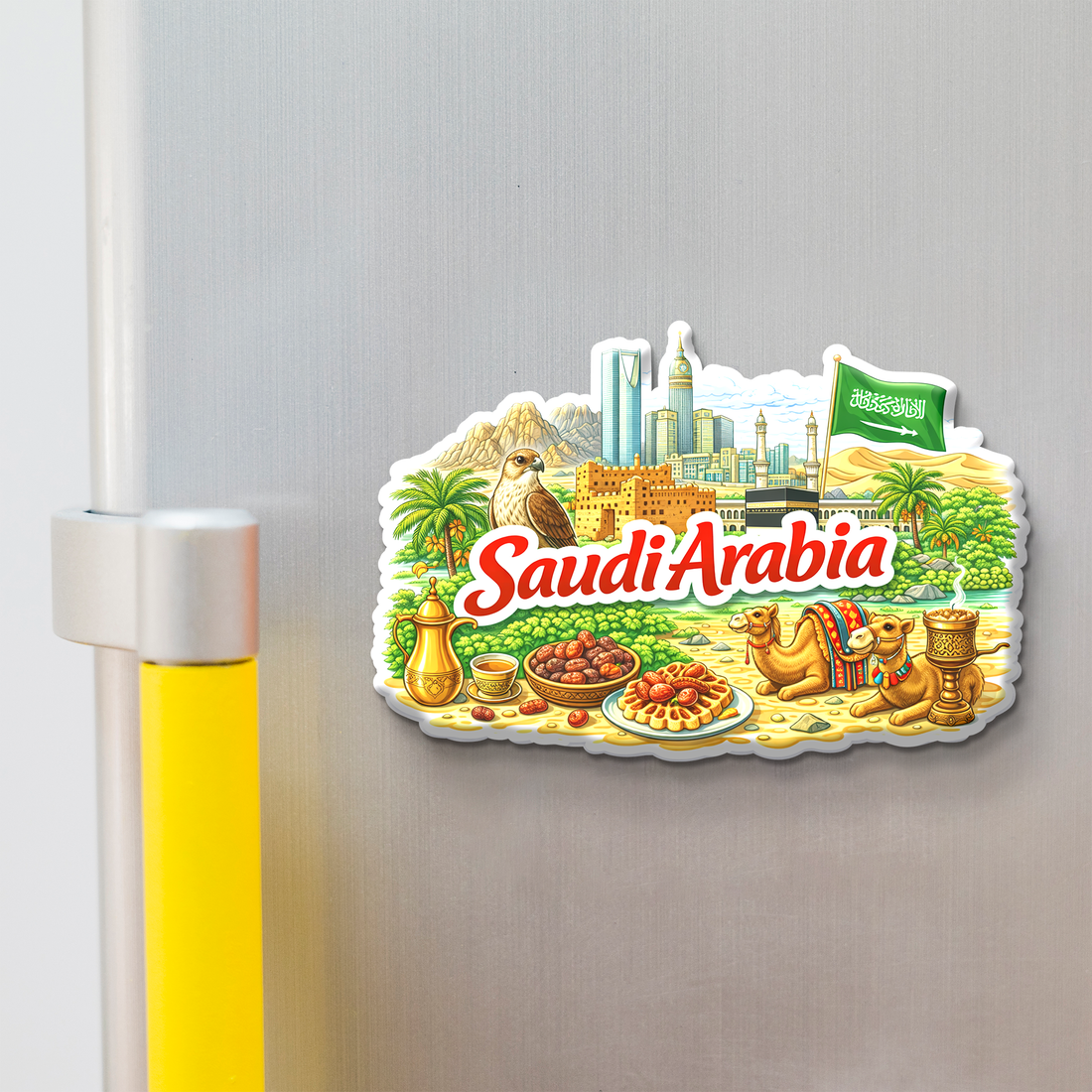 Stickerji Saudi Arabia Wooden Fridge Magnet - Souvenir travel keepsake gift