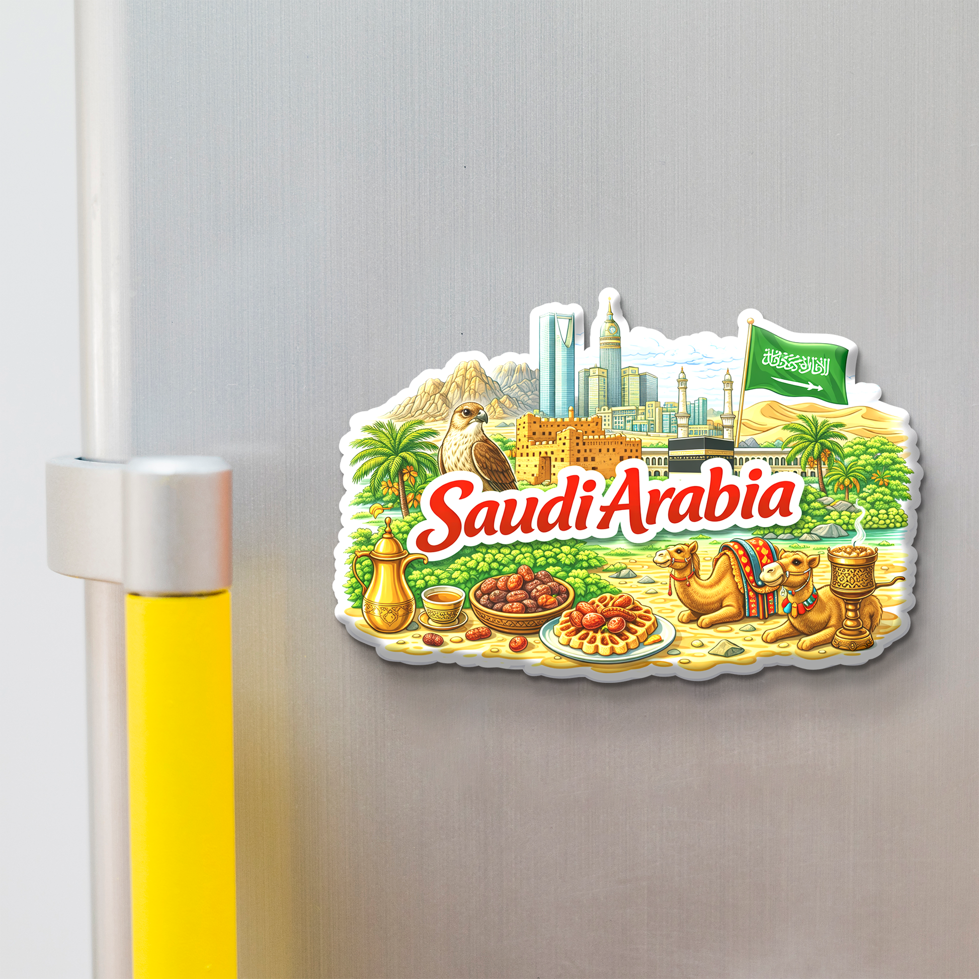 Stickerji Saudi Arabia Wooden Fridge Magnet - Souvenir travel keepsake gift