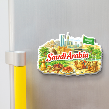 Stickerji Saudi Arabia Wooden Fridge Magnet - Souvenir travel keepsake gift