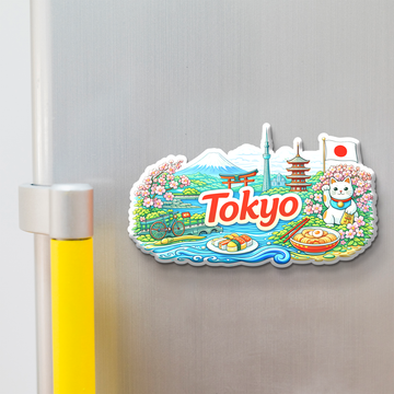Tokyo Fridge Magnet | Handcrafted Wooden Souvenir | Stickerji