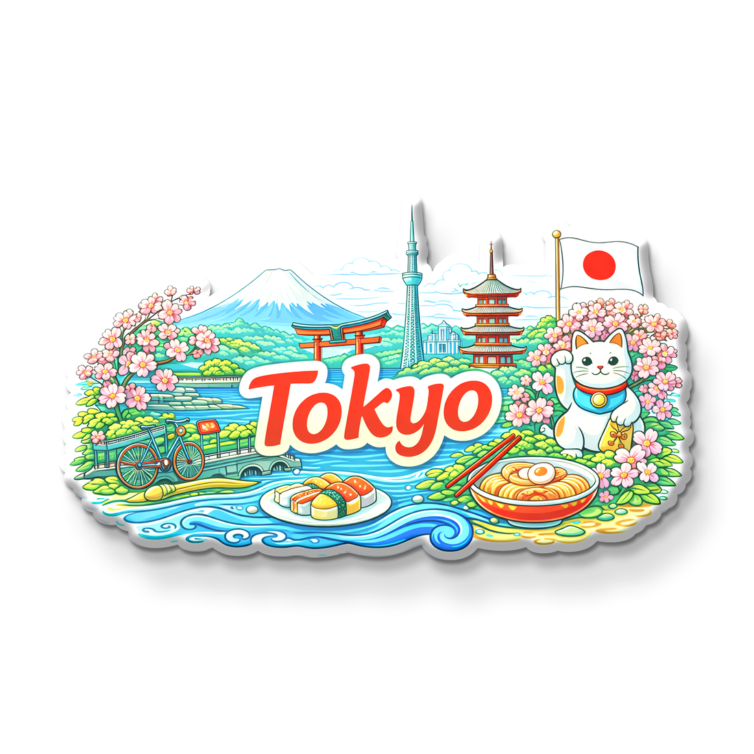 Tokyo Fridge Magnet | Handcrafted Wooden Souvenir | Stickerji