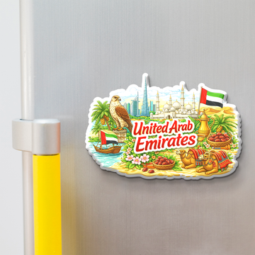 UAE Wooden Fridge Magnet – United Arab Emirates Souvenir Gift | Dubai Abu Dhabi