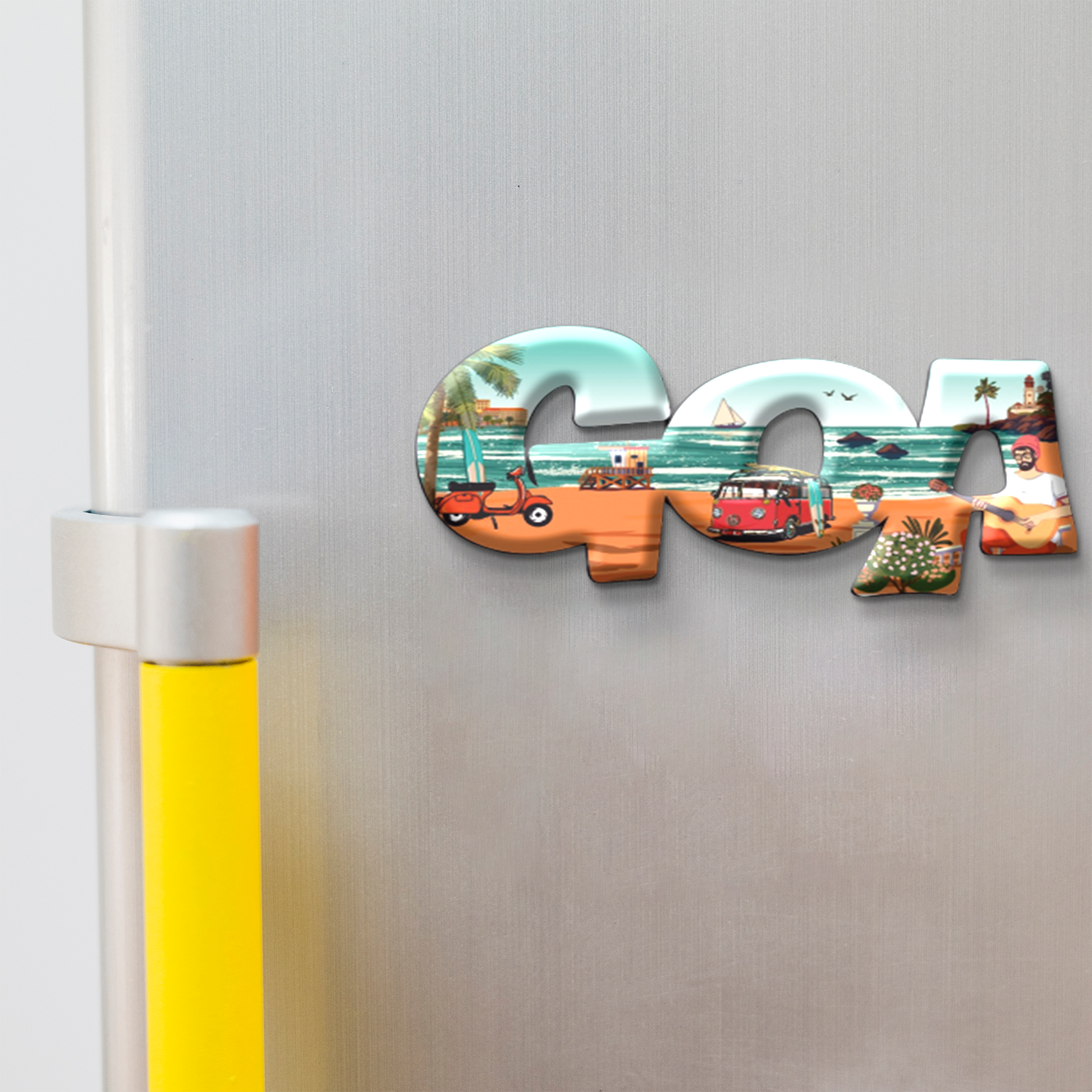 Stickerji GOA 01 Wooden Fridge Magnet - Souvenir travel keepsake gift