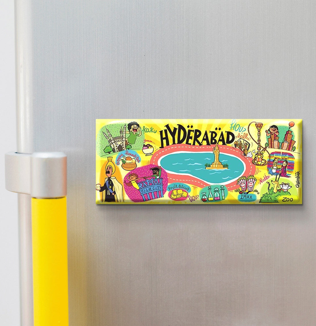 Stickerji Hyderabad Wooden Fridge Magnet - Souvenir travel keepsake gift