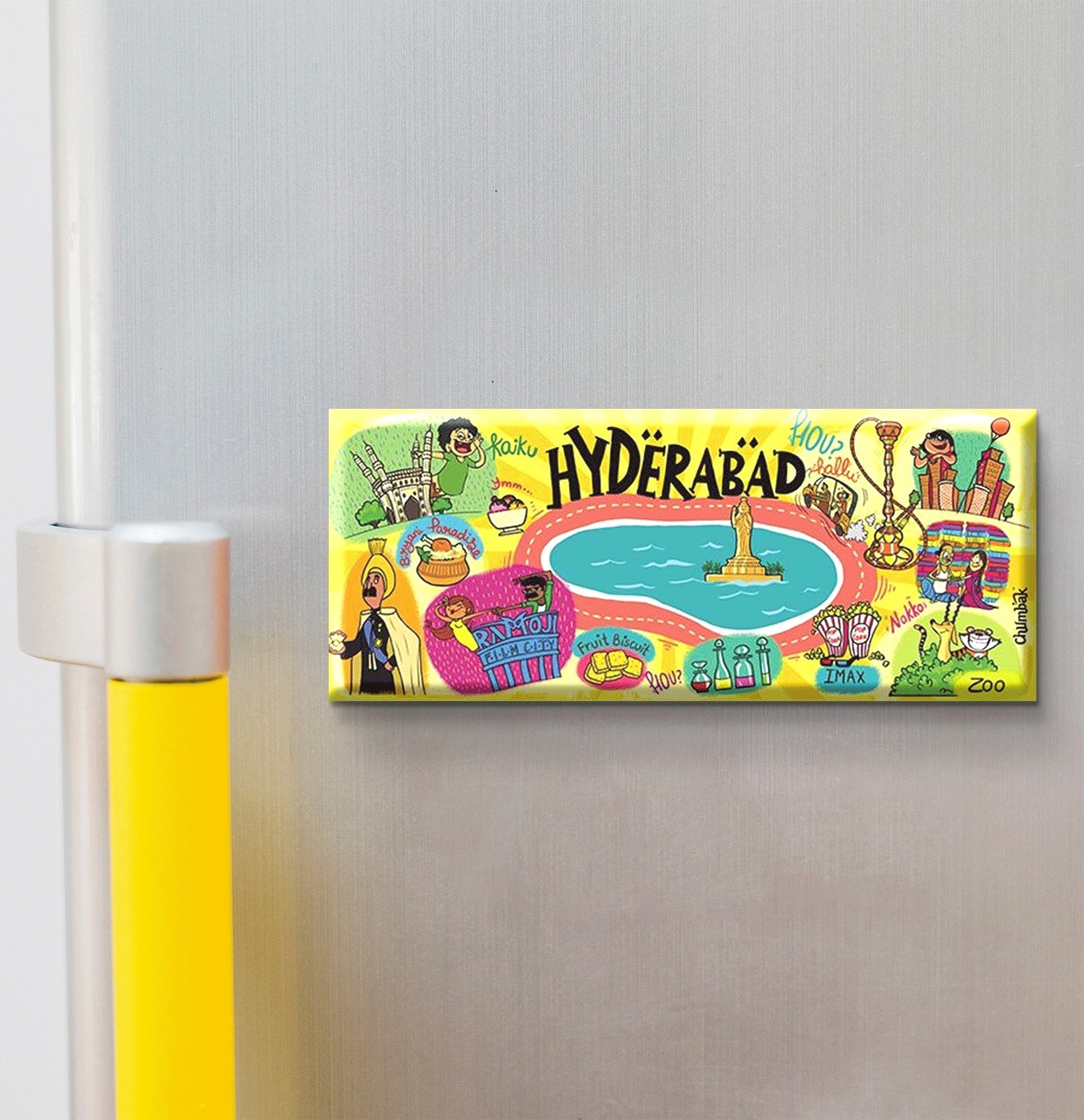 Stickerji Hyderabad Wooden Fridge Magnet - Souvenir travel keepsake gift