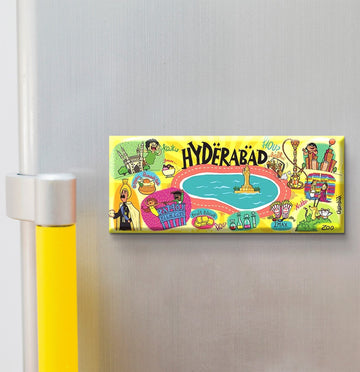 Stickerji Hyderabad Wooden Fridge Magnet - Souvenir travel keepsake gift