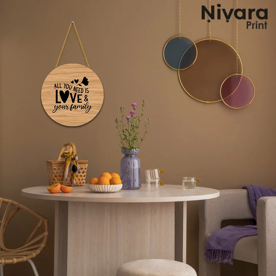 Stickerji Wooden Wall Hanging - ALL YOU NEED IS LOVE & YOUR FAMILY - Home decor gift - View 6