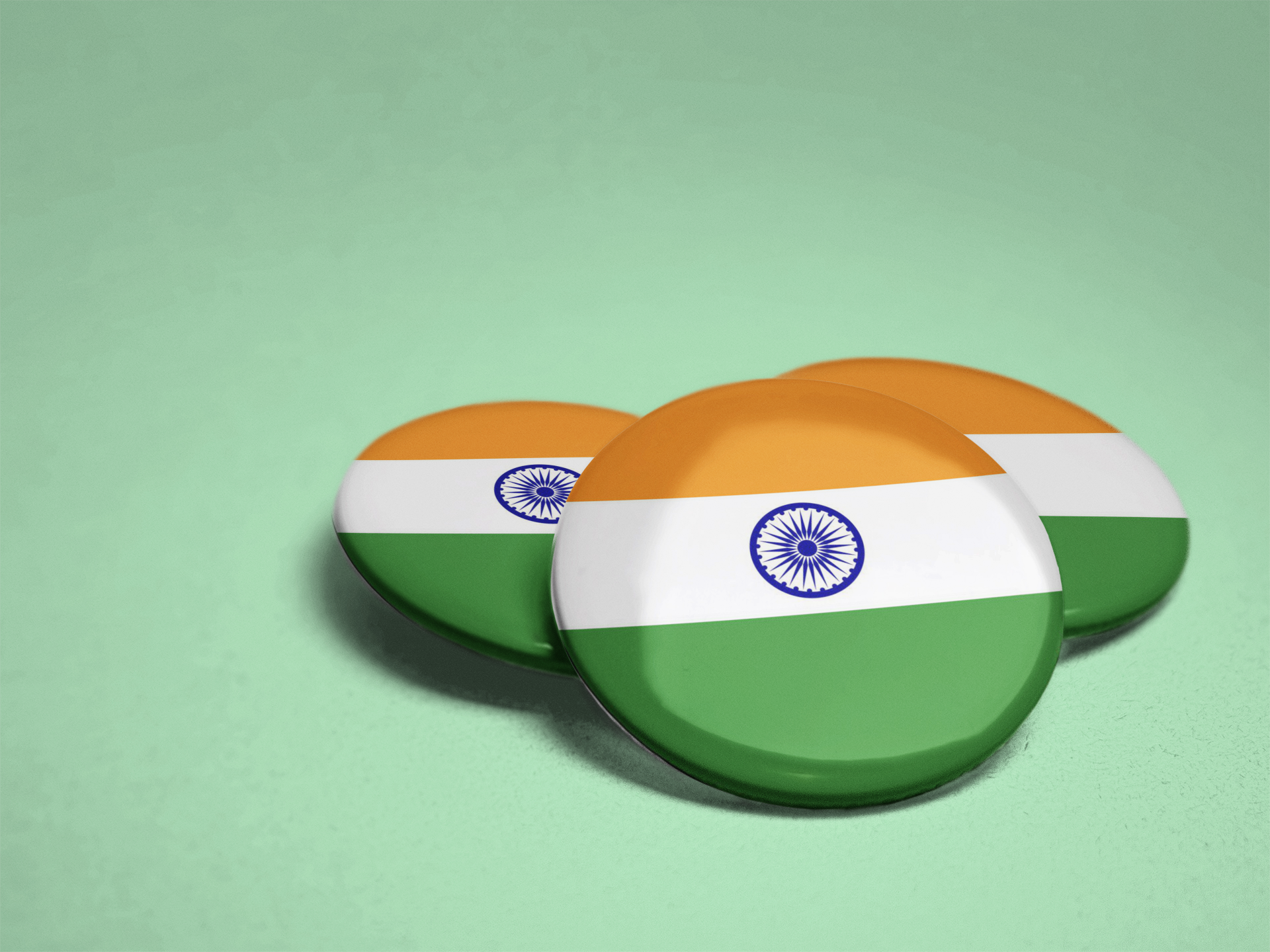 Stickerji India Flag Tricolor Badge Design 6 - Patriotic pinback button - View 5