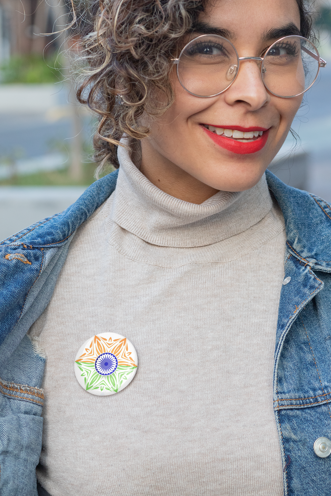 Stickerji India Flag Badges | National Tricolor Badges | Design 7