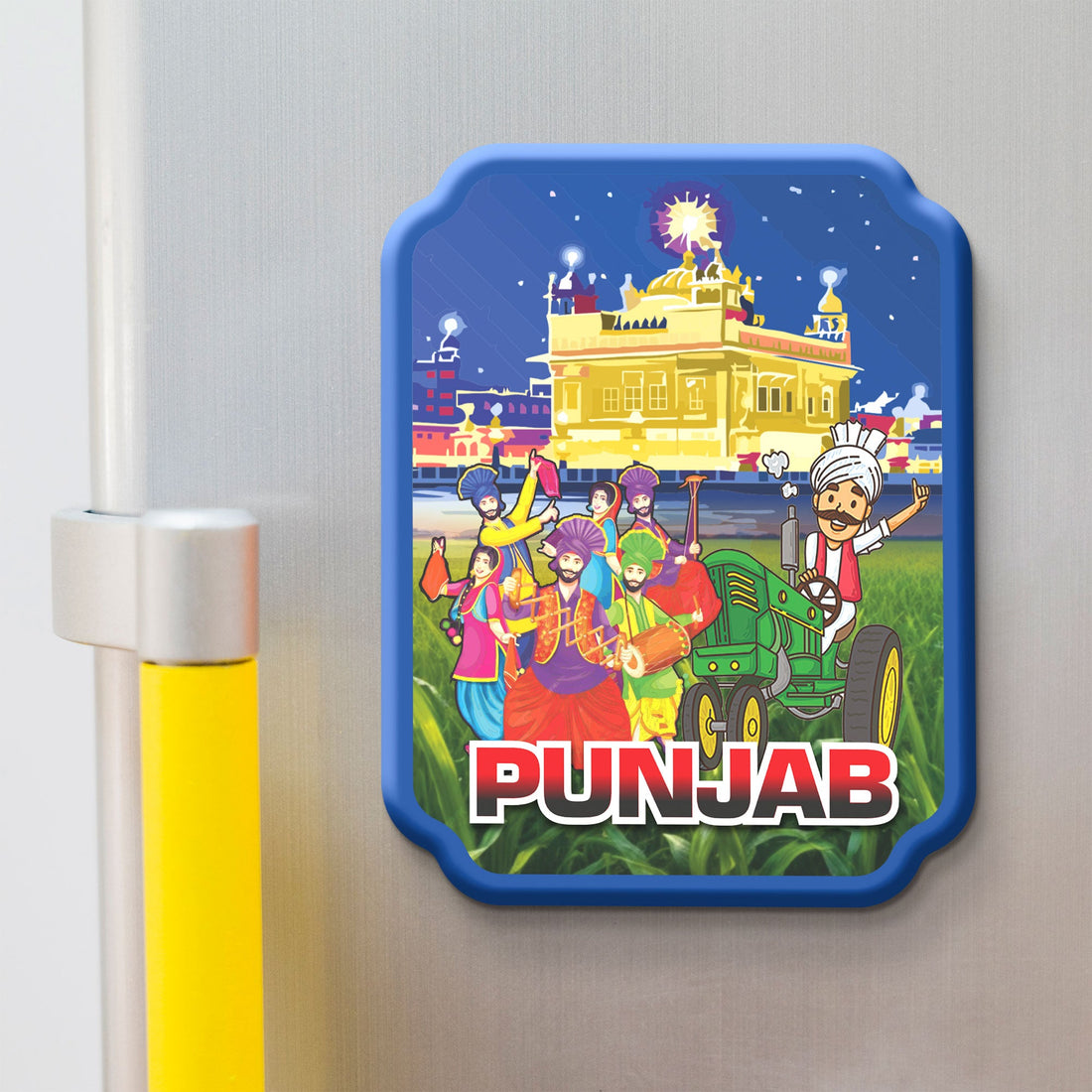 Stickerji Punjab 03 Wooden Fridge Magnet - Souvenir travel keepsake gift
