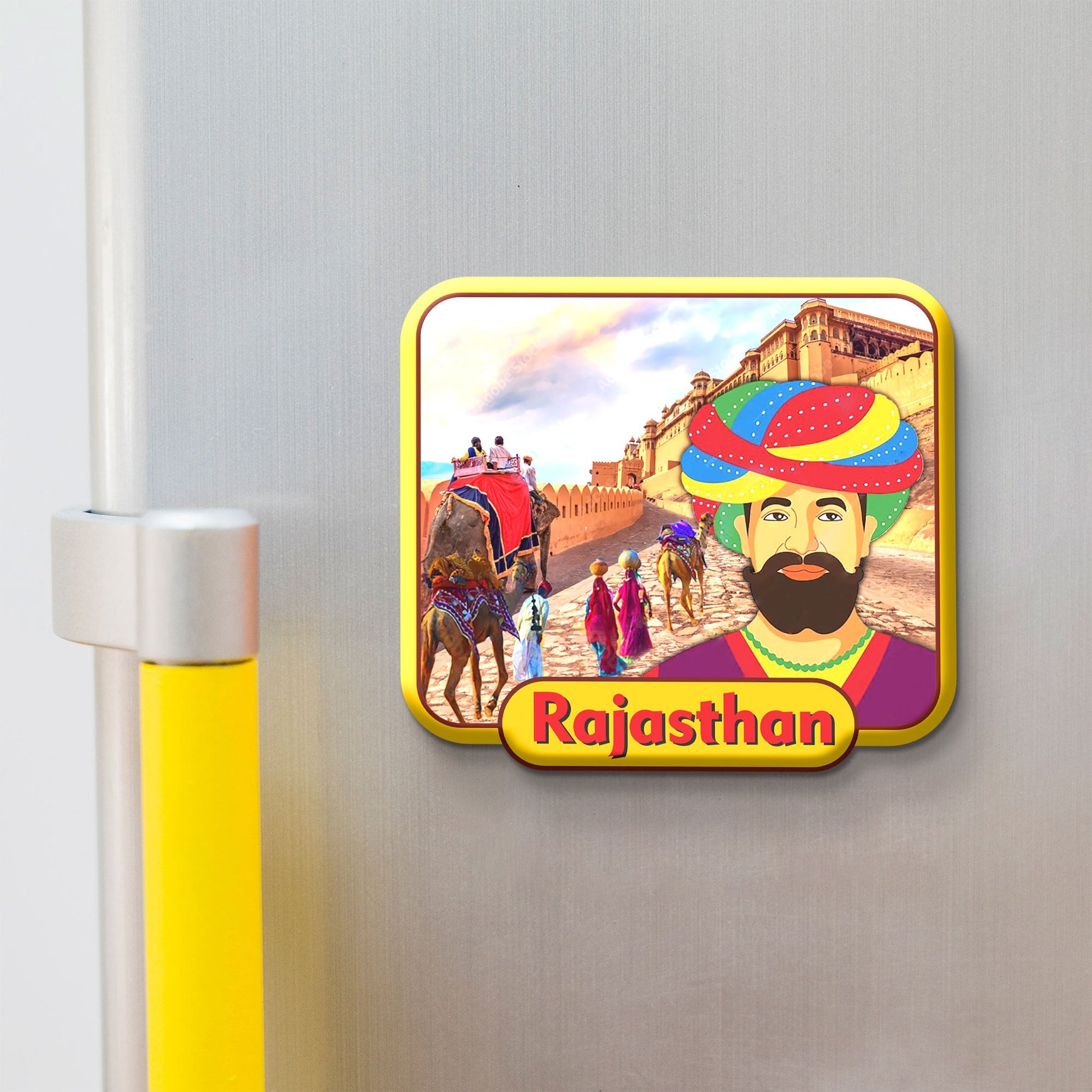 Stickerji Rajasthan 01 Wooden Fridge Magnet - Souvenir travel keepsake gift